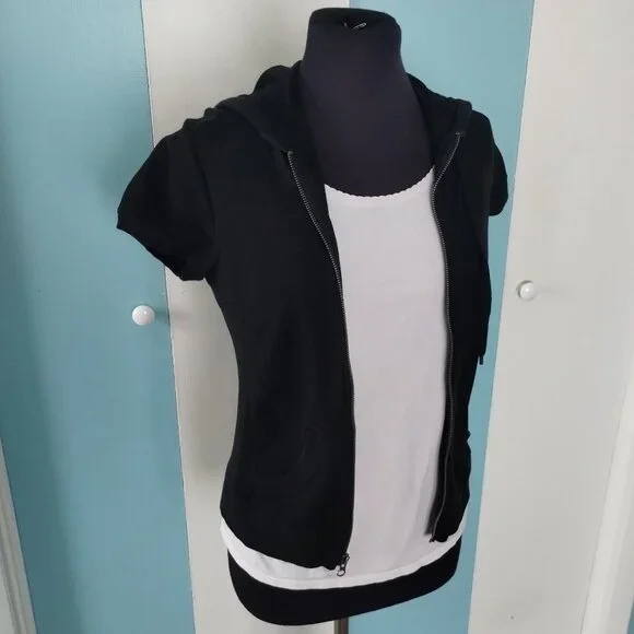 Prospirit Athletic Gear Hooded Zip-Up Black Vest w/ Pockets - Picture 2 of 5